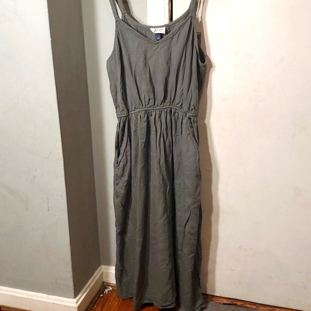olive green strap dress